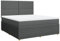 vidaXL Boxspringbett, Doppelbett mit LED Matratze Matratzenauflage, Bettgestell mit Lattenrost Kopfteil, Polsterbett Bett für Schlafzimmer, Dunkelgrau 180x200cm Stoff