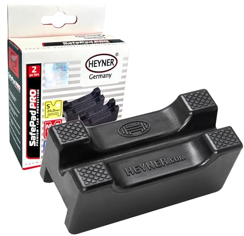 HEYNER Almohadillas protectoras de goma para soportes de gato de eje, juego de 2 protectores de soldadura, protector de riel de marco de elevación, S M L H3476 (tamaño M 347670)
