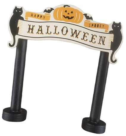 Wdbild Decorazione ornamentale a forma di zucca in legno fatta a mano, per gli appassionati di Halloween, decorazione da tavolo