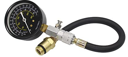 lyrlody Kit de Testeur de Compression, avec un Manomètre 0-300PSI, Mesure Rapide et Précise, Manipulation sans Effort, Compatible avec des Filetages de Bougie D'allumage de 14 Mm et 18