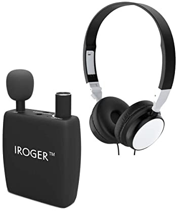 IROGER Amplificatore acustico ricaricabile con cuffie standard Amplificatore audio personale PSAP per orecchie, anziani, microfono direzionale