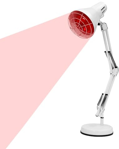 Röd lju infraröd lampa 150 watt, rött ljus värmelampa med 9 temperaturnivåer och timer, infraröd lju medicin för salongen massage, justerbar höjd