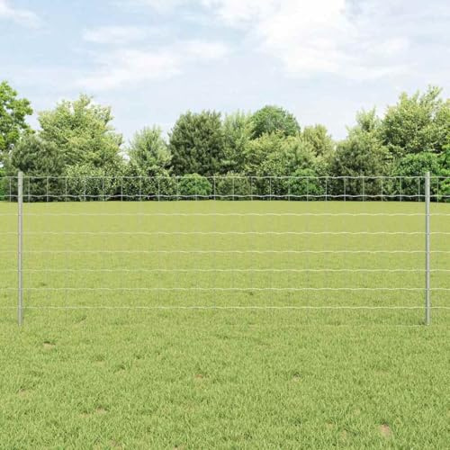 Recinzione a bastoncini, in argento, 0,8 x 10 m, in acciaio, per campeggio e stagno