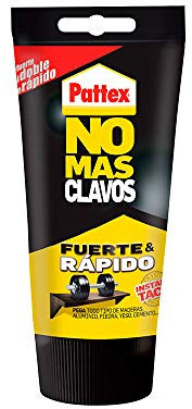Pattex No Más Clavos Original, adhesivo de montaje resistente, pegamento extrafuerte para madera, metal y más, adhesivo blanco instantáneo, 1 tubo x 150 g