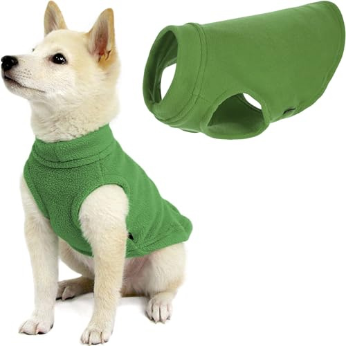 Gooby Stretch Fleece Pull Over Cold Weather Dog Vest, Small, Grass Green