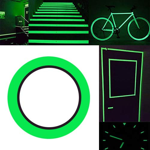 Gebildet 10m x 1cm Nastro Luminoso, Nastro Fluorescente Adesivo, Nastro Bagliore Nel Buio, Verde Fluorescente Luminoso Nastro, Luminous Tape Glow in the Dark: Impermeabile Rimovibile Sicuro
