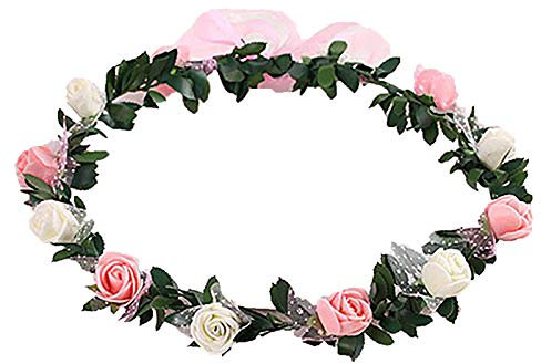 Brussels08 Elegante corona di fiori di rosa corona corona corona corona festa sposa ghirlanda capelli fascia