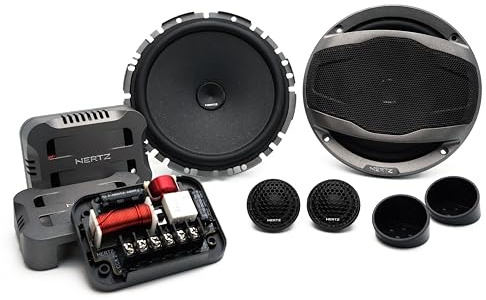 Hertz CK 165 F – Sistema audio a due vie per auto con woofer slim da 165 mm, tweeter da 26 mm, crossover e griglie - 270W