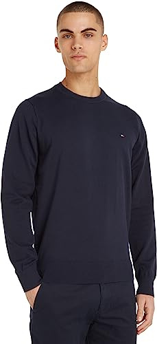 Tommy Hilfiger Men's 1985 Crew Neck Sweater Mw0mw30955 Pullovers, Blue (Desert Sky), L