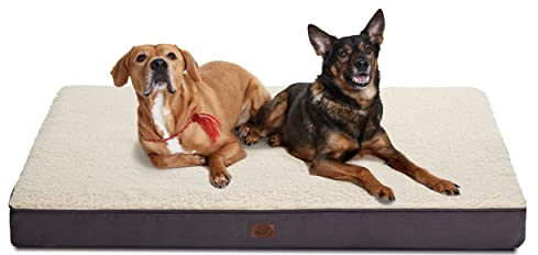 BEDSURE orthopädisches Hundebett Grosse Hunde - 137x111.5x10cm Hundekissen flauschig Hundematte waschbar Hundematratze in grau für große Hunde