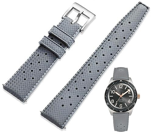 Niziruoup 20mm Uhrenarmbänder Tropical Style Fluorkautschuk Armband mit Schnellverschluss Wasserdichte Weiche Langlebig FKM Gummi Uhrenarmband Quick Release Ersatzarmbänder, Uhr, Gummi