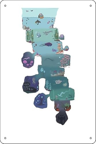 Subnautica Querschnittsposter, 20,3 x 30,5 cm, lustiges Metall-Blechschild, Spielzimmer, Männerhöhle, Wanddekoration