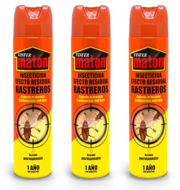VINFERMATÓN Antihormigas y Anticucarachas Pack 3 Insecticida Residual 400 ml x 3 | Total 1,2L | Efecto hasta 1 Año | Interior y Exterior | Spray Profesional