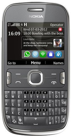 Nokia Asha 302 Mobile Phone on Vodafone / QWERTY/ Pay as you go / Pre-Pay / PAYG – Grey