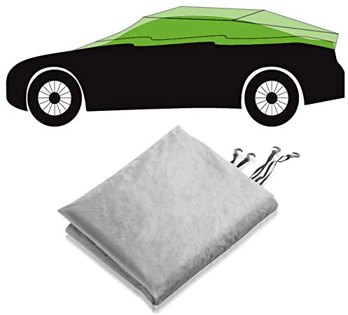 casa pura Autoabdeckung Halbgarage für Winter & Sommer | Silber | passende Größe wählbar (Größe M: 259x122x61cm)