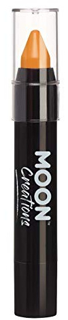 Moon Creations Face Paint Stick Body Crayons | Orange | 3.2g | Sweat Proof & Water-Resistant Face Paint | Cruelty Free, Made in UK | Fancy Dress, Festivals, Halloween