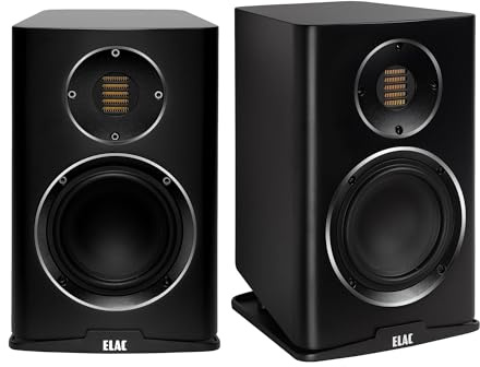 Elac Carina BS243.4 - Altavoces para estanterías, Color Negro Satinado