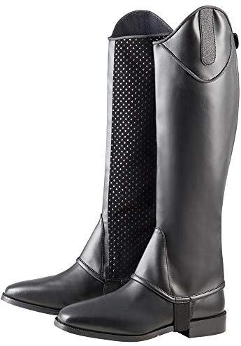 PFIFF 102823 Minichaps Glamour, Chaps läderimitation elastiska insatser, svart