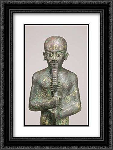 Third Intermediate Period - 18x24 Black Ornate Framed and Double Matted Art by Museum Prints Titled: Ptah Statue