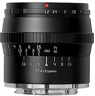 TTARTISAN 50mm F1.2 APS-C Kameraobjektiv Große Blende Manueller Fokus Festobjektiv Kompatibel mit Fuji X Mount Kamera