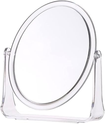 JKG® Magnifying Vanity Mirror With Stand - Small Cosmetic Makeup Bathroom Shaving Circle Mirror, Dressing Table Beauty & Travel Car Portable Double Sided Round Mirror
