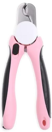 EWANTO 10x Krallenschere für Hunde und Katze aus Edelstahl Krallenzange Krallenpflege Schneider für Haustiere Nagelknipser mit Sicherheitsschutz Pink