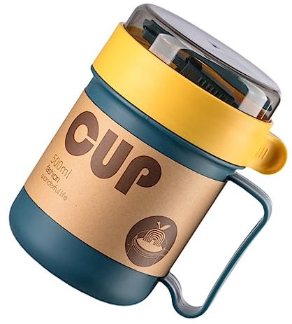 KICHOUSE Tasse De Lait Pour Micro-ondes Tasse De Petit-déjeuner à Boire Avec Cuillère Étanche Et Facile à Transporter