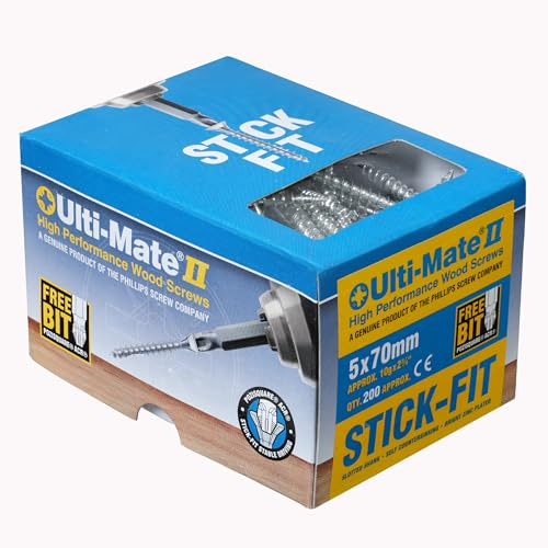 Ulti-Mate Woodcrews - Bright Zinc Plated - 5.0 x 70mm - Box of 200