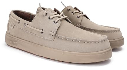 PITAS Walk DAIKI Suede | Scarpa da Vela da Uomo | Mocassini Invernali | Scarpe Eleganti | Nautiche Invernali | Sneakers Casual | Calzatura Senza Lacci | Calzature Walkinpitas | Beige | 42