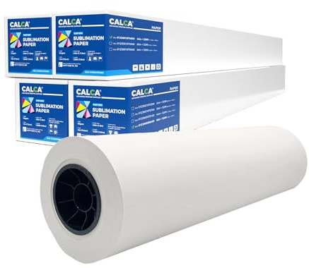 CALCA Pack of 4, Fast Dry Sublimation Paper Roll 24 inch Width 100 Feet Length, Ep)*son F570 Sublimation Paper Roll 24 inches (24in x 100ft x 4Rolls)