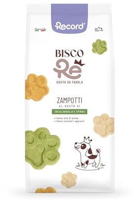 Record - BiscoRe Galletas naturales para perros. Snack para perros horneados, sin conservantes ni aceite de palma, ligeras y digeribles para un aperitivo saludable y sabroso| 1 kg, calabaza, vainilla,