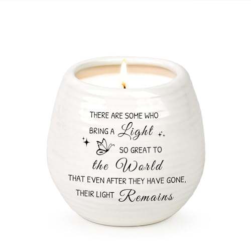 Sympathy Gift for Loss of Loved One,10 Oz Memory Candle for Loss of Loved One, Celebration of Life Decorations Memorial Gifts Bereavement Gift for Loss of Dad Mom,Sympathy Candles in Handmade Jar