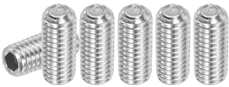 PATIKIL 30 Pcs Hex Socket Grub Screw, M5x12mm Flat Point Grub Bolt 304 Stainless Steel Head Socket Set Screws for Door Handles Light Fixture Repair