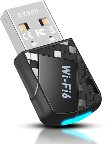 Adaptador WiFi para PC, AX900 WiFi6 USB WiFi, adaptador de doble banda de 2,4 GHz/5 GHz, antena interna 2DBi compatible con Windows 11/10/8.1/8/7, adaptador USB WiFi para PC/ordenador de sobremesa