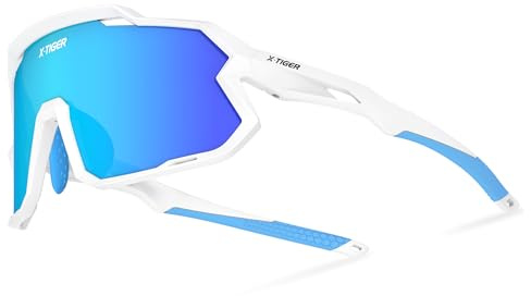 X-TIGER Occhiali da Sole Ciclismo Adatto a ragazze e ragazzi dai 6 ai 14 anni Occhiali Polarizzati per Bici MTB Bambini Ragazzi Occhiali Sportivi per Ciclismo Running UV400