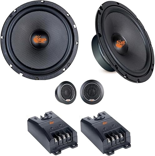 KIT SET PER SP AUDIO SP-6.5C KIT 1 kit a 2 vie diffusori da 6,5 16,5 cm 165 mm, 180 watt rms e 360 watt max, impedenza 4 ohm, con 2 woofer, 2 tweeter, 2 crossover, 1 kit