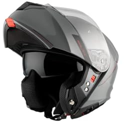 Casco Modular MT Genesis SV Solid A12 Nardo Grey | Casco Modular para Hombre | Transpirable y Lavable | Homologado ECE 22.06 & Dot | Talla XS