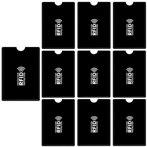 DiULi Fundas para Tarjetas de Crédito Antipiratería, 12 Piezas Fundas de Bloqueo RFID, Protector de Tarjetas de Identificación RFID, Custodia Porta Carte AntiRFID NFC para Uso Diario y Viajar, Negro