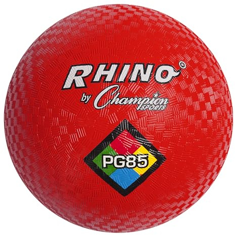 Champion Sports Rhino Playground Balls 8.5 D - Two Ply, Nylon Wound, Red (Set of 1 Ball)