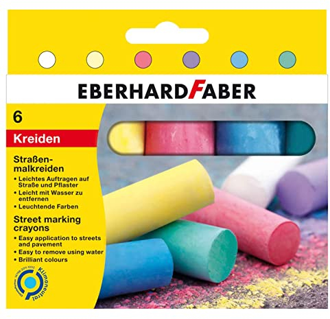 Eberhard Faber 526506 - Straßenmalkreide rund, 6er Kartonetui, Normal, 6er Packung