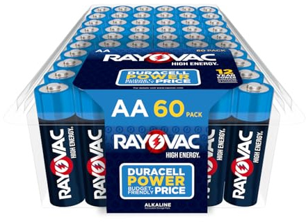 Rayovac AA Batteries, Double A Battery Alkaline, 60 Count
