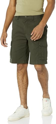 Amazon Essentials Pantaloncini Cargo Vestibilità Classica da 25cm (Disponibili in Taglie Forti) Uomo, Verde Oliva Scuro, 32W