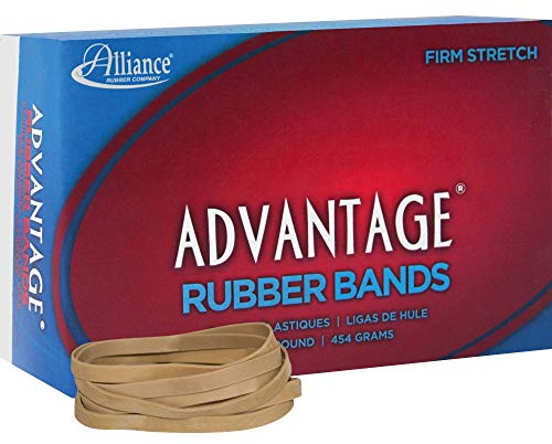 Alliance Rubber Advantage Rubber Bands #64-1 Pound Box 26645, Tan