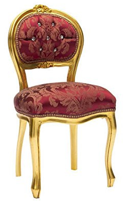 MAXIOCCASIONI Chaise musicienne baroque or rouge
