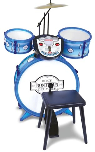 Bontempi | RhythmMaster - Elektroniskt trumset med realistiska ljud, ljusimpulser och avancerade funktioner, 500x500x680 mm