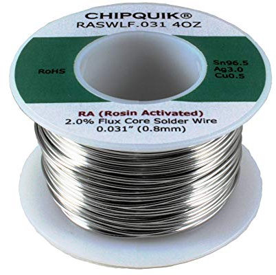 Chip Quik RASWLF.031 Fil à souder LF 113,4 g 96,5/3/0,5 étain/argent/cuivre colophane activé .031 13,4 g
