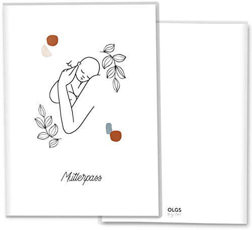 Maternity Passport Cover 3-Piece Modern Lineart Pregnancy Gift Idea Personalised with Name
