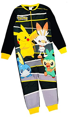 Pokémon Grenouillère pour garçon, pyjama tout en un, âge 3-12 ans, Noir , 7-8 ans