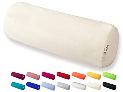 beties Basic Housse de coussin, pour traversin, environ 15 x 40 cm, 100 % coton, dans de nombreuses couleurs unies joyeuses, naturelle