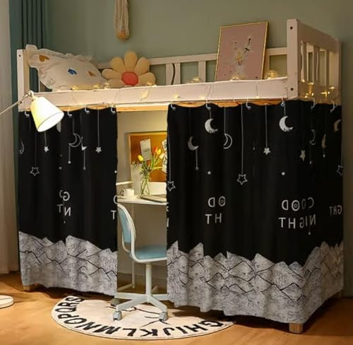 ITODA Tenda a baldacchino per studenti, elegante tenda a baldacchino spessa per letto singolo, resistente alla luce, oscurante, zanzariera per dormitorio, 1,15 x 2 m